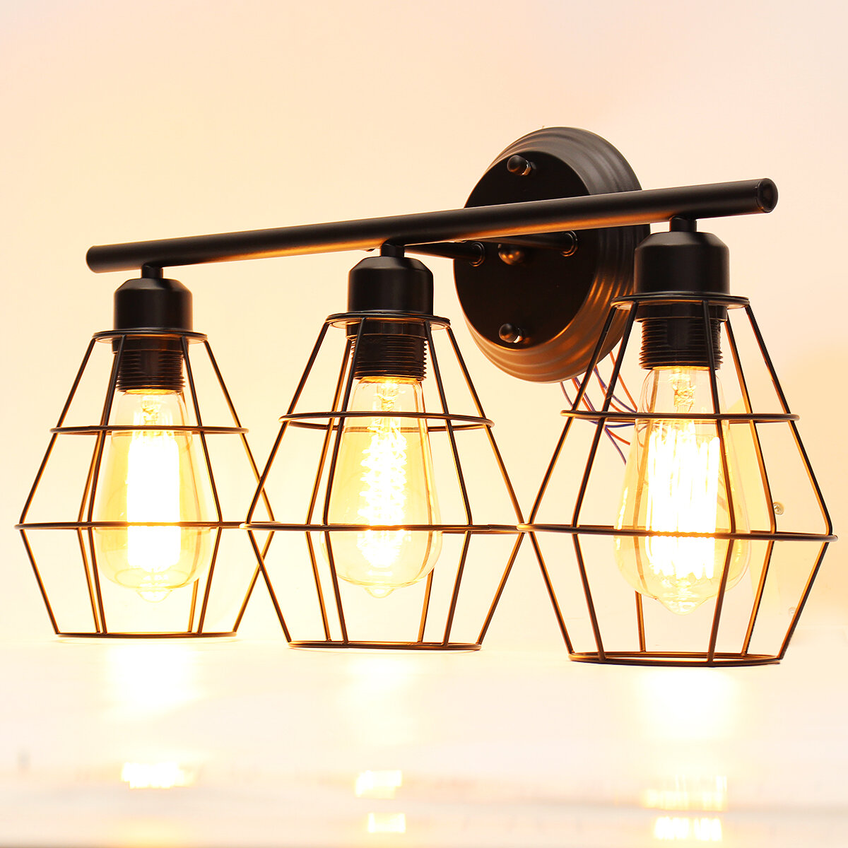 85-240V E27 Bathroom Vanity Light Mirror Front Wall Sconce Industrial Farmhouse Wall Lamp Without Bu