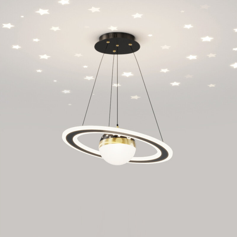 45 W/50 W Decoratieve Ster Projectie Saturnus Kroonluchter Dimbare Hanglamp voor Kinderkamer Eetkame