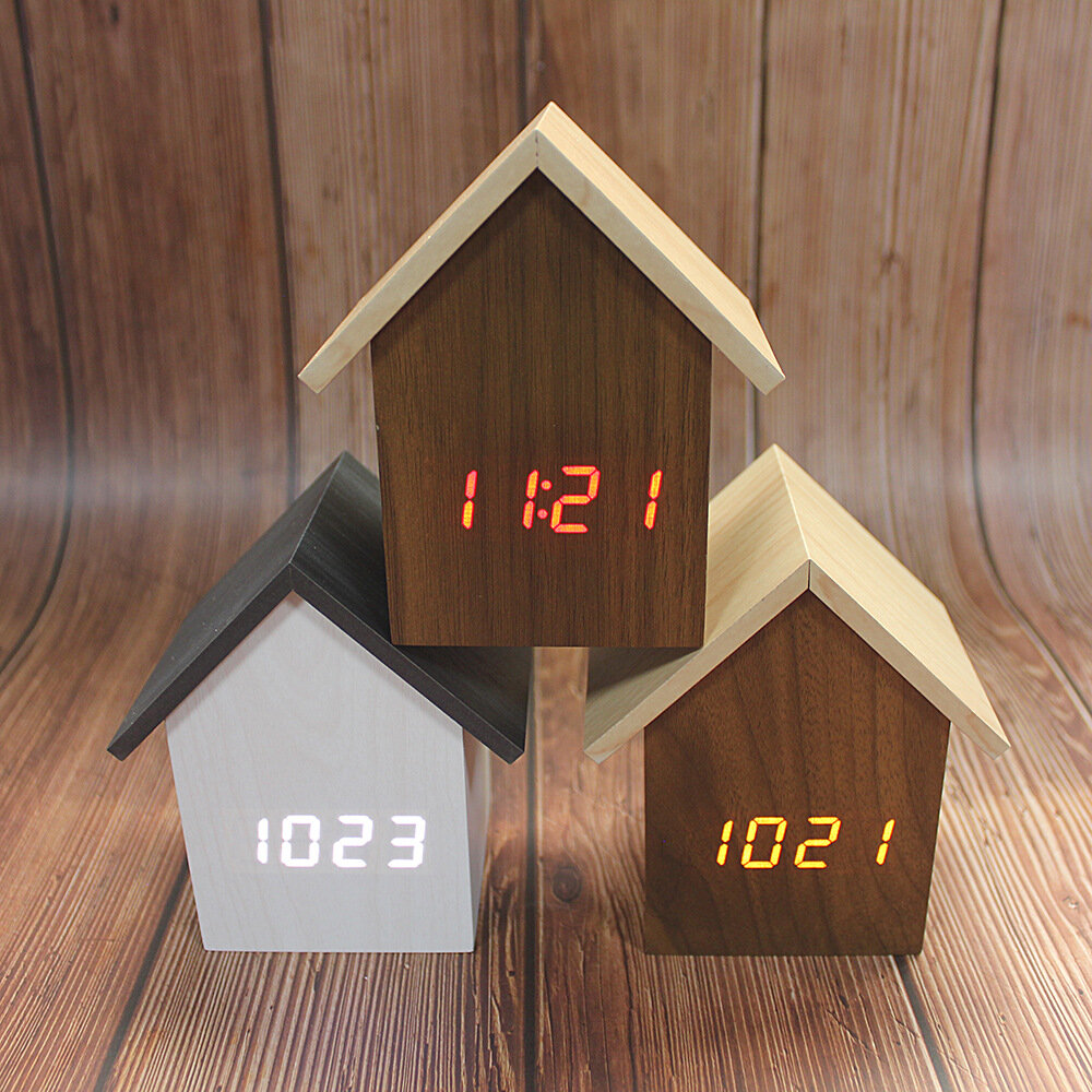 Koreaanse F001-versie van de blokhutklok Q-versie van de huisvormige elektronische klok