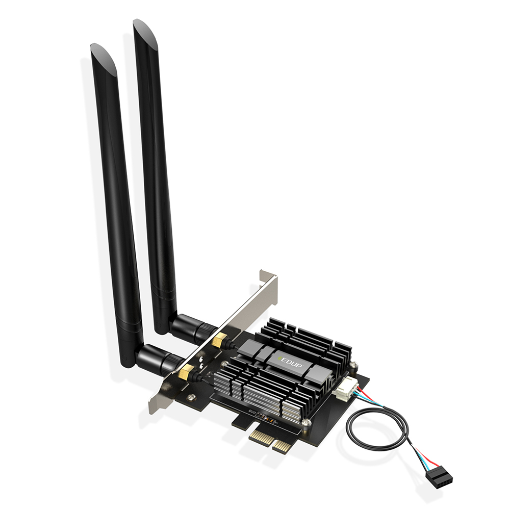 EDUP PCIe bluetooth WiFi-kaart Ac1300Mbps Draadloze WiFi-netwerkkaartadapter 2.4G/5.8G Dual Band ant