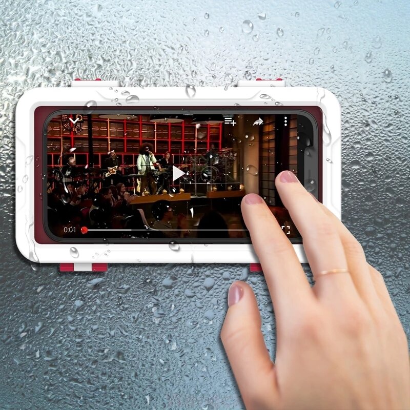 

ROISKIN Вращение на 360 ° HD Сенсорный экран Водонепроницаемы Телефон Чехол Ванная комната Настенный держатель Запечатан