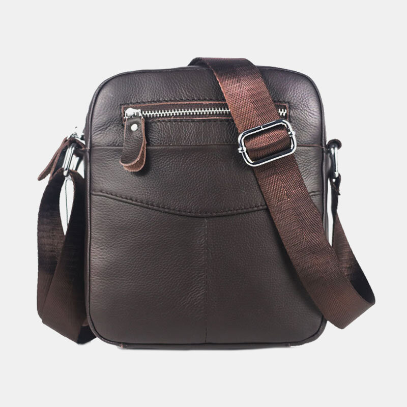 Bullcaptain Men Genuine Leather Waterproof Multifunction Multi-Layers Crossbody Bag Shoulder Bag