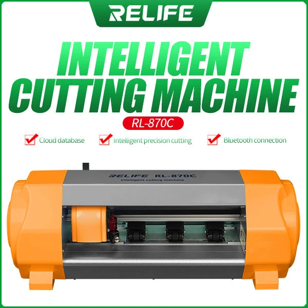 Relife RL-870C Intelligent Cutting Machine Phone Front Glass Back Cover Protect Hydrogel Films plotter Cut Tool Protective Tape Machine – EU Plug