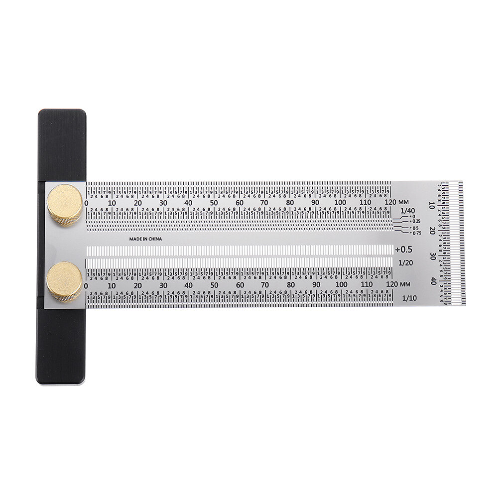 

High-precision Scale Ruler T-type Hole Ruler Stainless Woodworking Scribing Mark