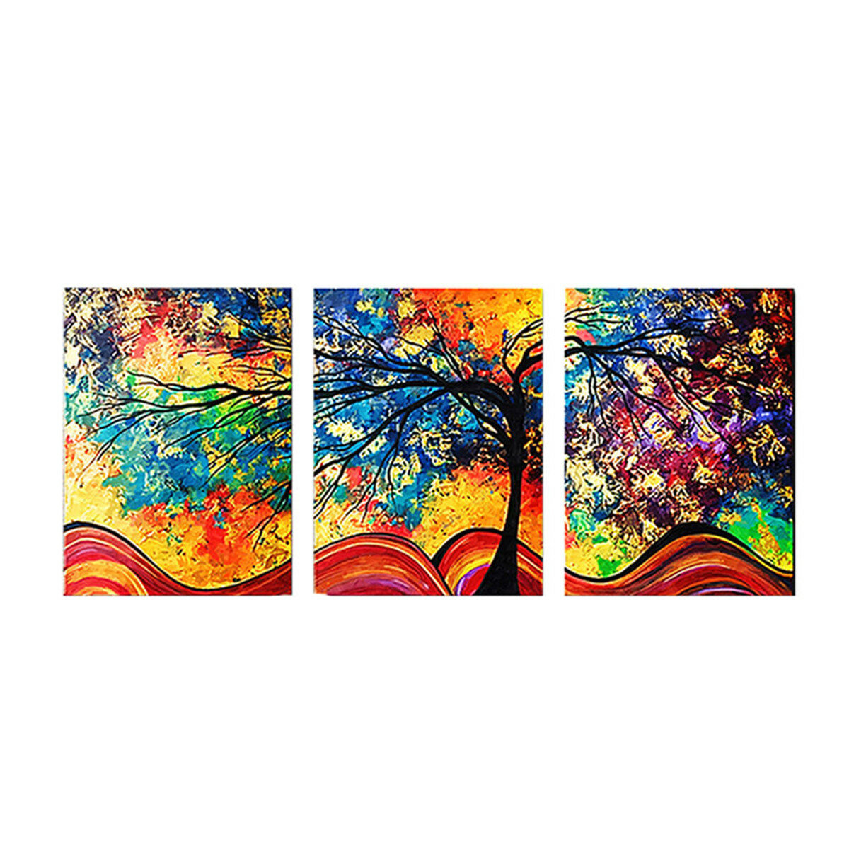 3Pcs Colorful Tree HD Canvas Print Paintings Wall Decorative Print Art Pictures Framed/Frameless Wall Hanging Decoration