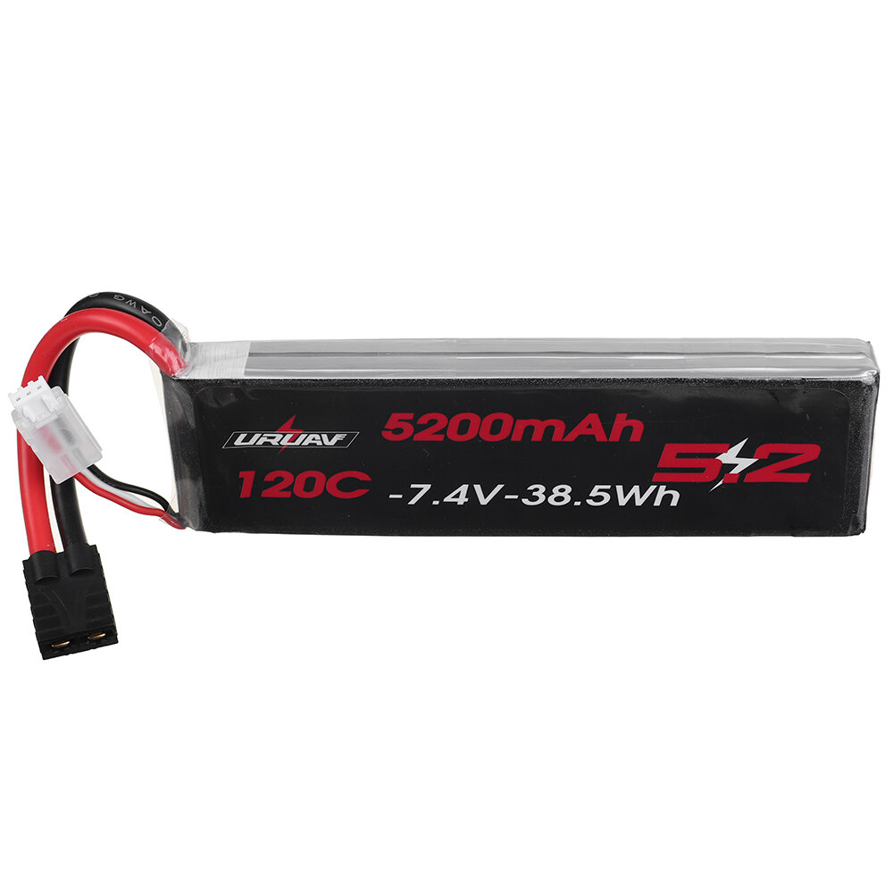 URUAV 7.4V 5200mAh 120C 2S LiPo Battery TRX Plug for RC Car