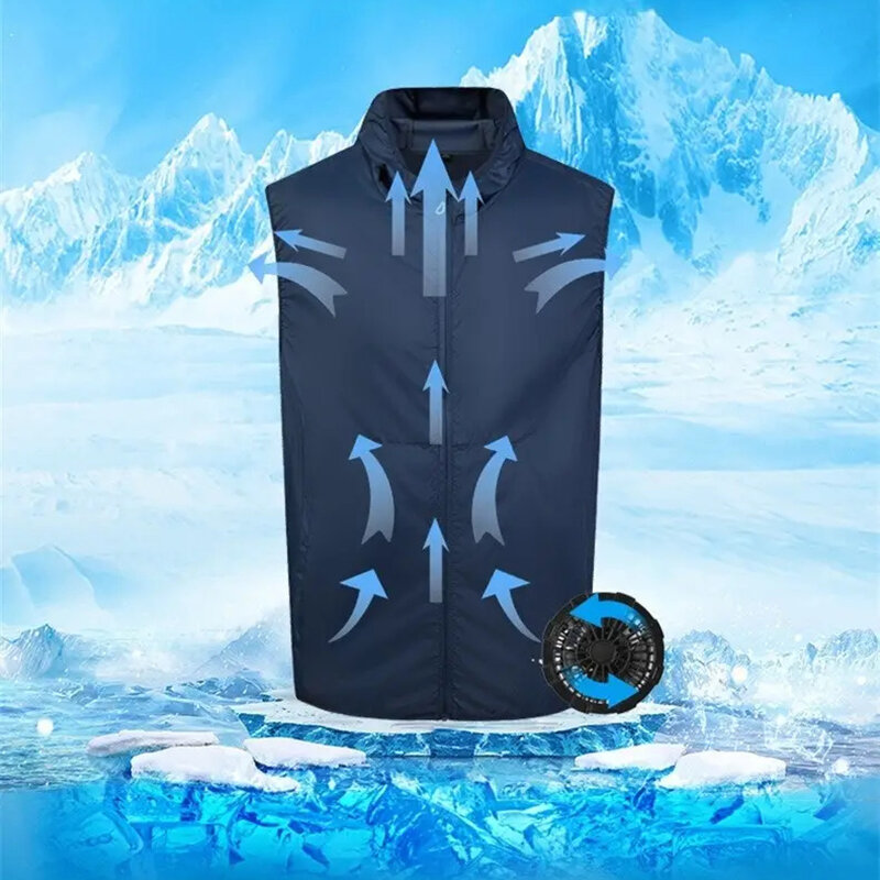 

TENGOO Air Conditioning Hooded Vest Three Wind Speeds Heatproof Cooling Clothing USB Charging Sun Protection Continuous