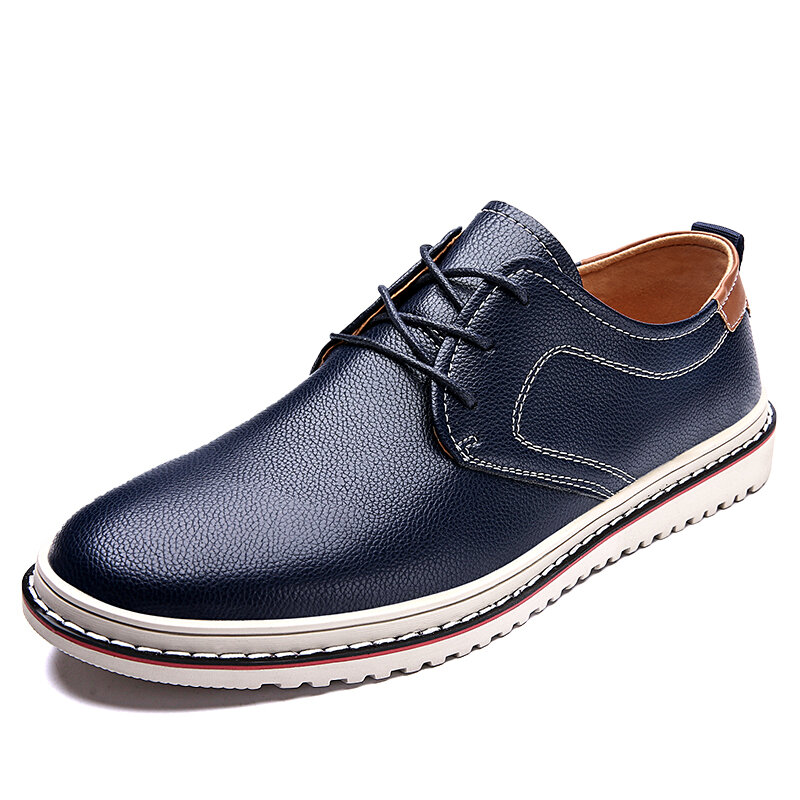 

Men British Style Handmade Comfy Wearable Lace Up Casual Leather Shoes