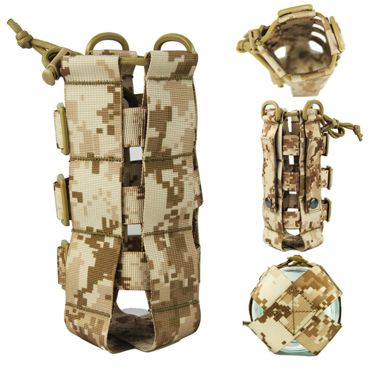 屋外の戦術的なモール水ボトルバッグ軍事ハイキングベルトホルダーケトルポーチバッグ