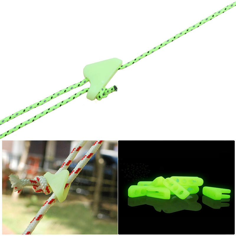 Outdoor Nightglow Luminous Rope Cord Fastener Adjustable Triangle Buckle Tent Canopy Accessories