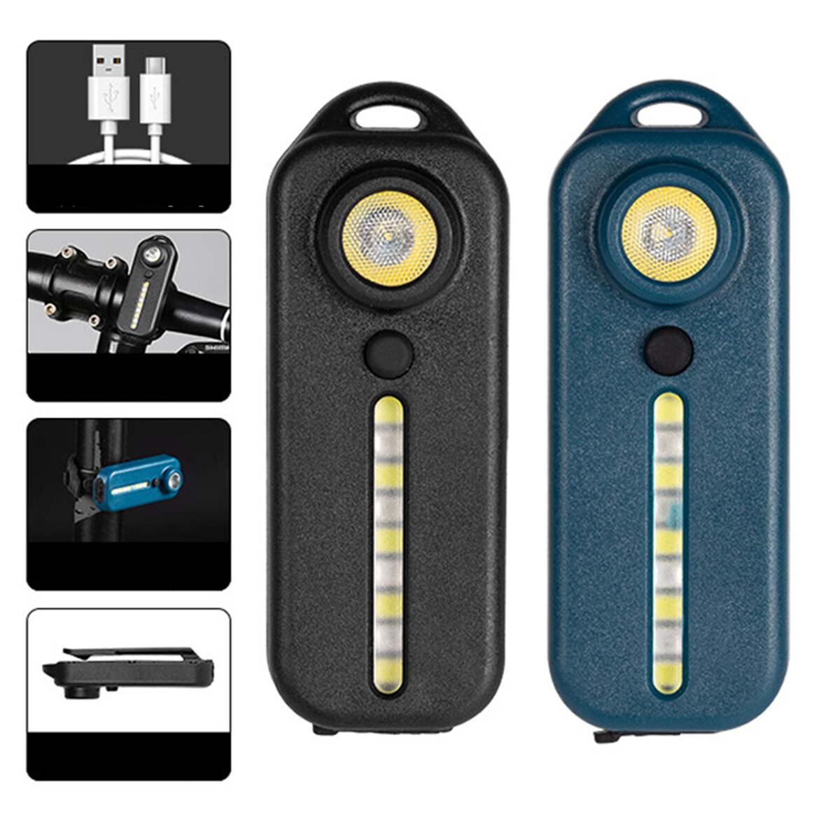 Multifunctioneel Rood & Blauw Waarschuwingslampje USB Opladen Fiets Achterlicht LED Waterdichte Poli