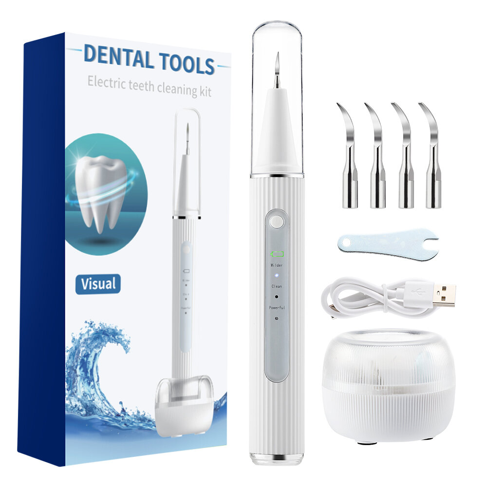 Ultrasonic Visual Scaler Electric Portable Three Modes Dental Scaler Tooth Cleaner USB Charging Oral