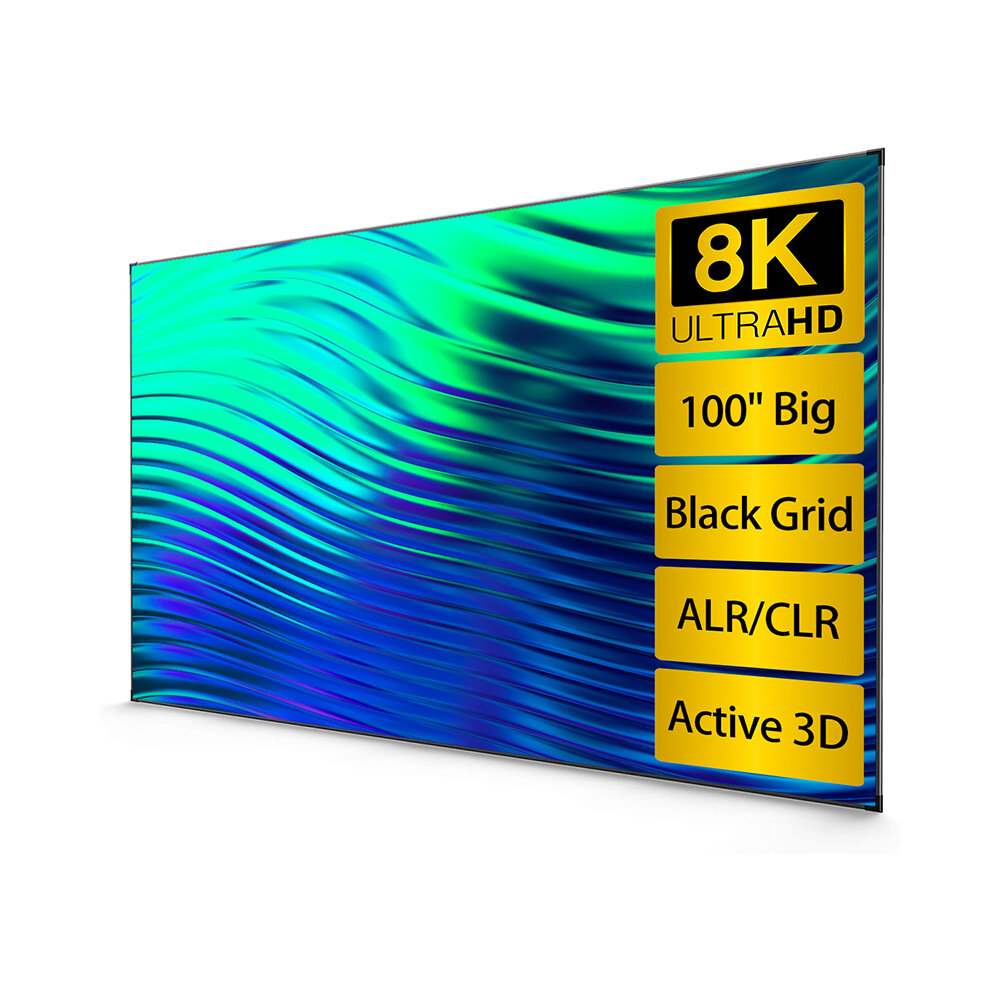 Στα 445.59 € από αποθήκη Τσεχίας | CASIRIS 8K ALR Projector Screen 100-Inch Black Grid 16:9 Aluminum Frame 160°Viewing Angle Anti-Light Rejecting Home Cinema Compatible for All UST Projector Beamer for XIAOMI FENGMI