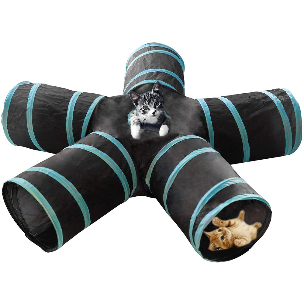 

5-way Collapsible Cat Tunnel Tube Kitty Tunnel Bored Cat Pet Toys Peek Hole Toy for Cat Puppy Rabbit