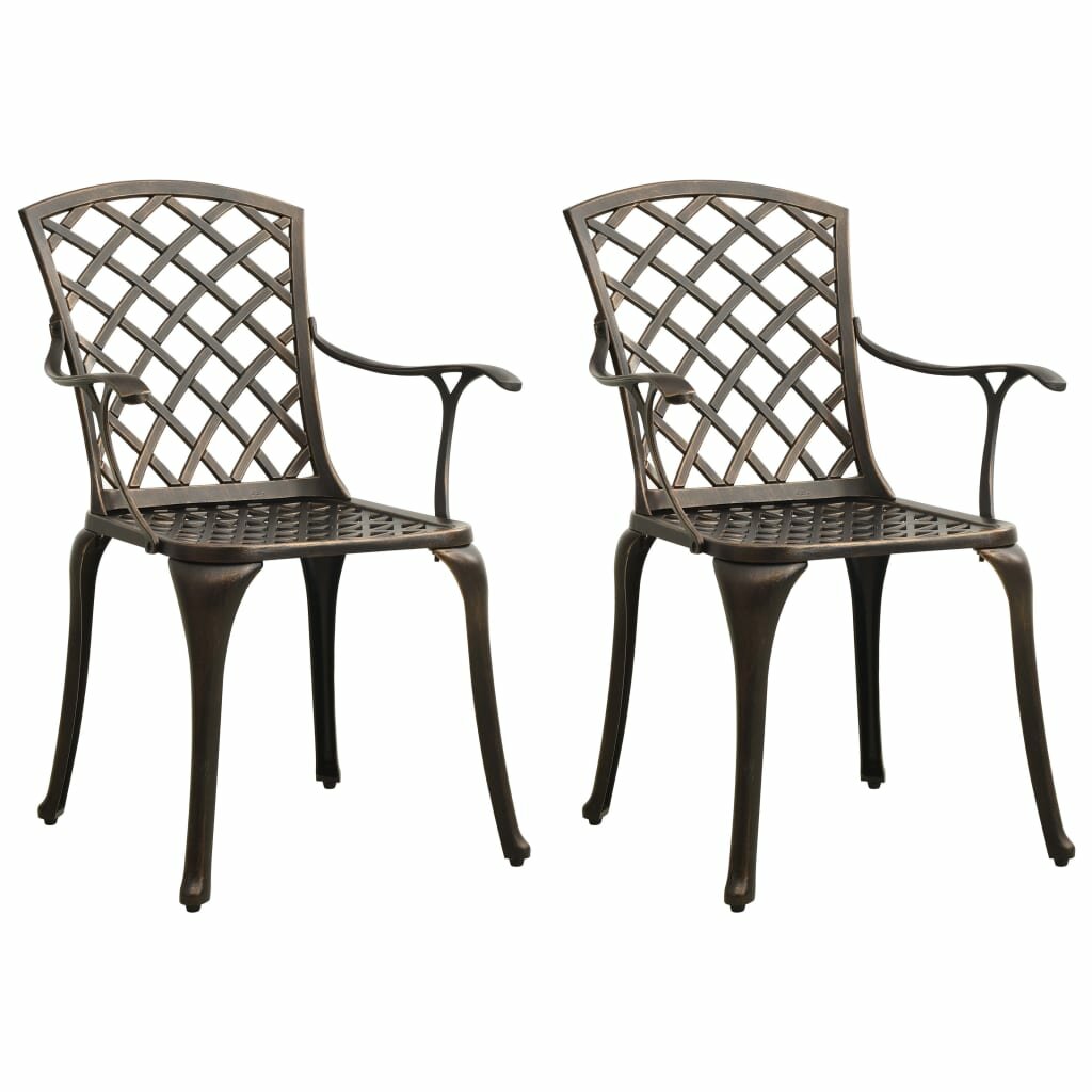 

Garden Chairs 2 pcs Cast Aluminum Bronze