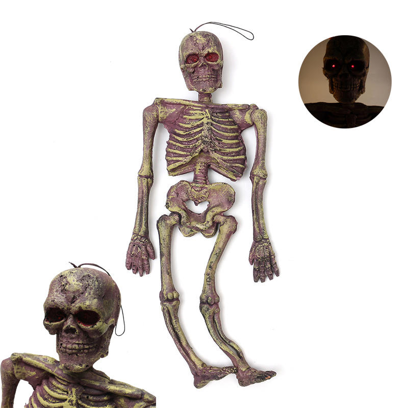 Halloween Party Decoration Luminous Vocal Simulation Frame Skeleton Horrid Scare Scene Props Toys
