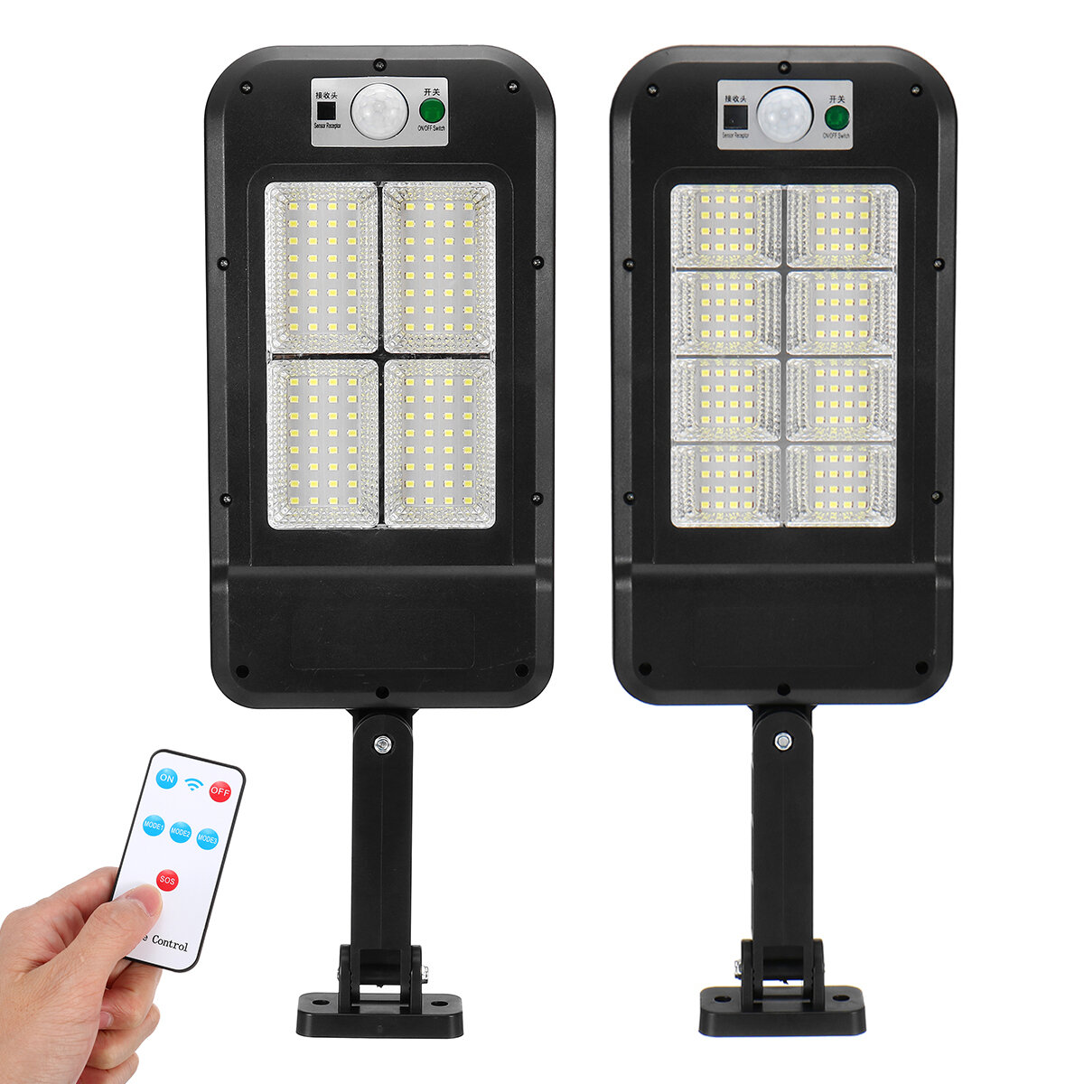 128LED Light Rechargeable Solar Power Street Light Human Body Induction Rural Remote Control Solar Street Lights