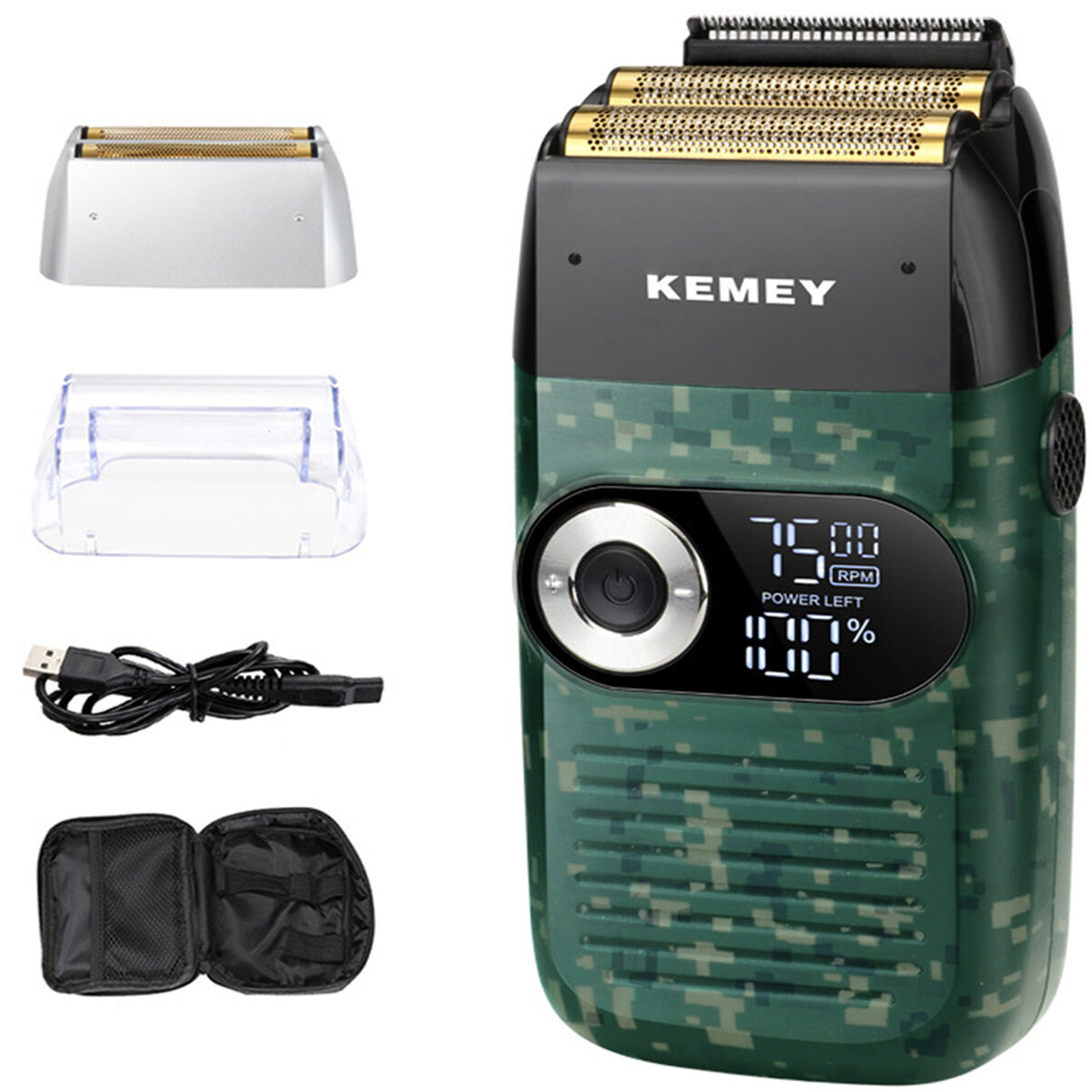 

Kemei KM-2027 Electric Shaver LCD Display 2-in-1 Blade Hairdresser