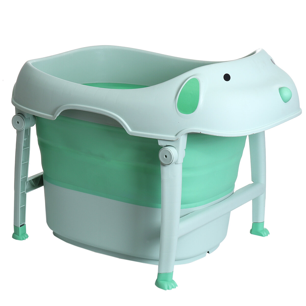 

29x22.2x21.3 Inch Foldable Bathtub Baby Adult Infant Tub with Detachable Bath Stool Bathing Tub Barrel