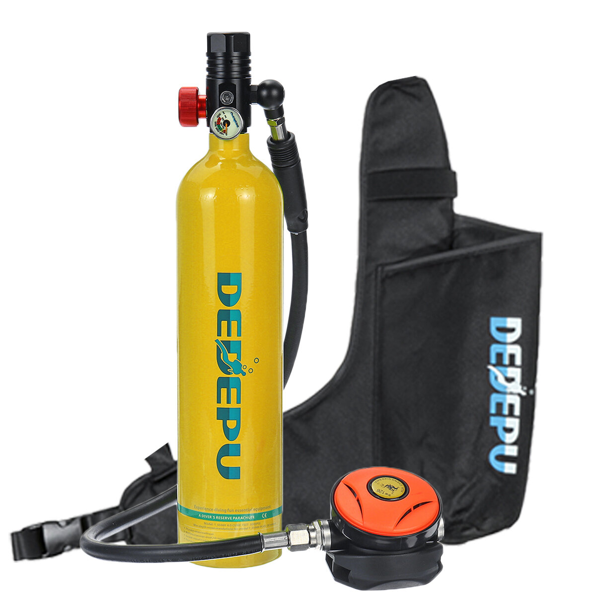 

DEDEPU Набор для подводного плавания с аквалангом 1 л бак для дайвинга с дыхательным клапаном + хранение Сумка аксессуар