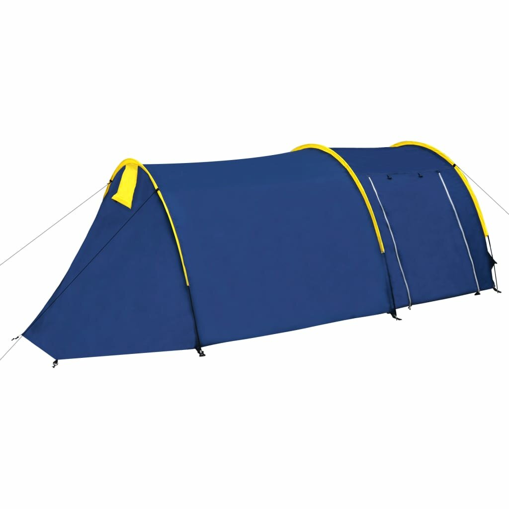 [US Direct] Водонепроницаемы Кемпинг Палатка для 2–4 человек, туннельная палатка для Кемпинг, стекловолоконные палки для пеших прогулок, синие