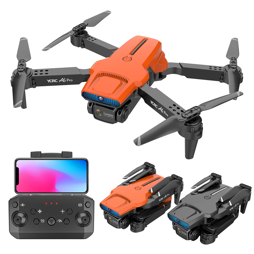 YCRC A6 PRO WIFI FPV with 4K ESC Dual Camera 120° Wide-angle Obstacle Avoidance Optical Flow Positioning Foldable RC Dro
