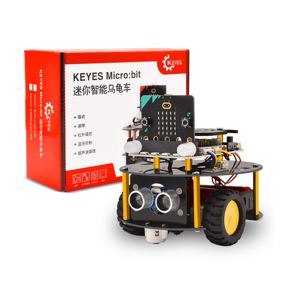 Micro:bit Smart Turtle Car Kit per la programmazione grafica Python Robot educativo STEAM con/senza scheda principale