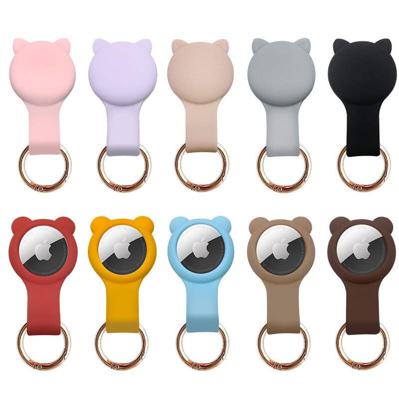

Suitable for Apple Location Tracker AirTags Silicone Waterproof Protective Sleeve Anti-lost Keychain Ring