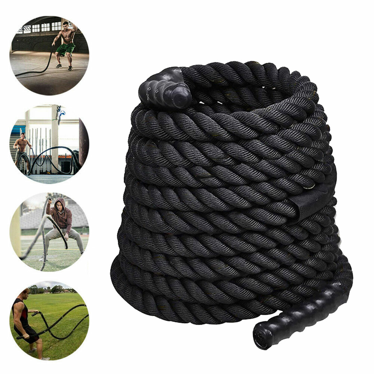 9M Length Fitness Battle Rope Heavy Jump Rope Weighted Battle Skipping Ropes Retainer Gym Exercise Tools