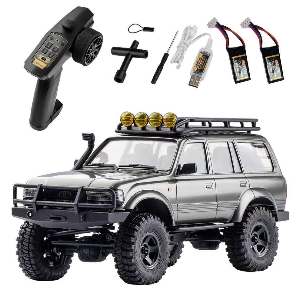 Eachine FMS 1／18 2.4G Land Cruiser 80 For TOYOTA Partly Waterproof Crawler Off Road RC Car Vehicle Models RTR Remote Control Car Two Battery