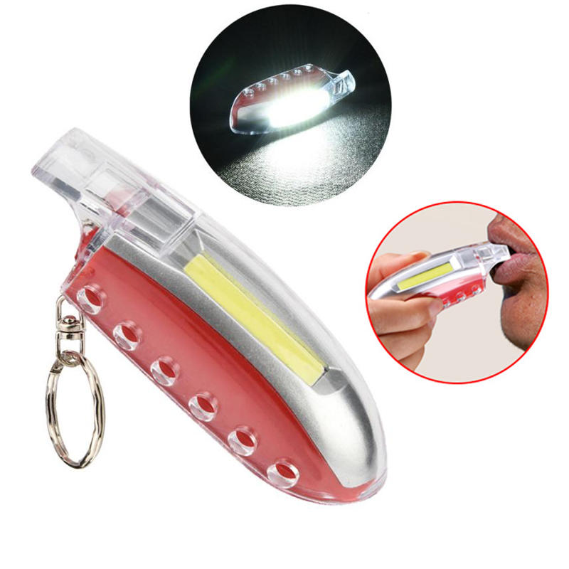 IPRee® 2 in 1 Mini-COB LED 3 Modi Schlüsselanhänger Whistle Light Camping Licht Notfall-Sicherheitsleuchte