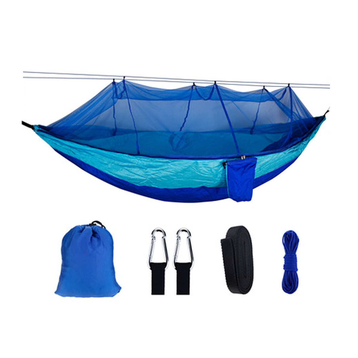 260x140cm Double Outdoor Travel Camping Hanging Hammock Bed W/ Mosquito Net Kit