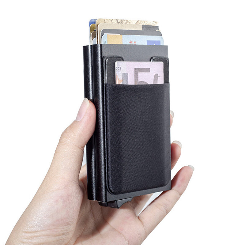 Aluminium RFID kártyatartó Multi-pocket Men Minimalista Pénztárca Bankkártya tartó tok.