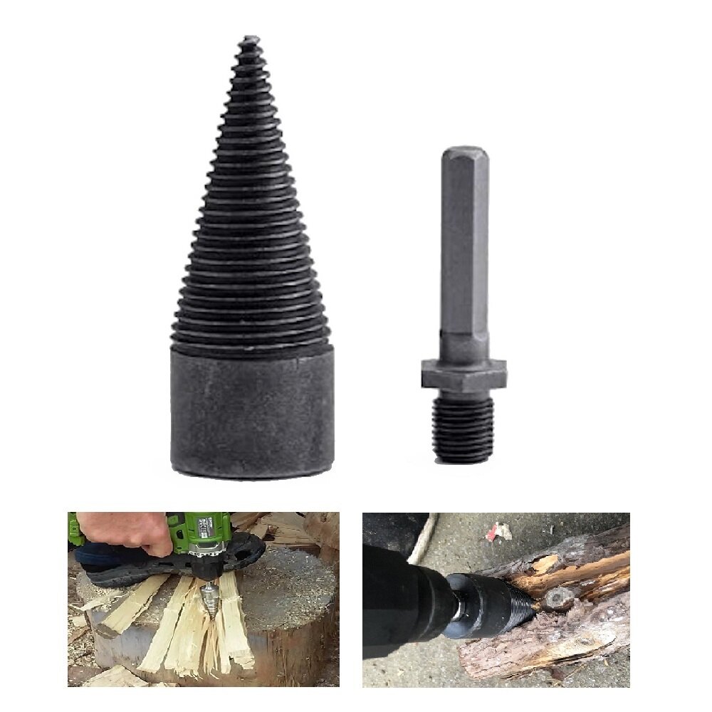 

1Pc Drillpro 32/42mm HSS Round/Square/Hexagonal Shank Firewood Drill Bit Splitter Wood Split Cone Drill Bit For Tree Cut