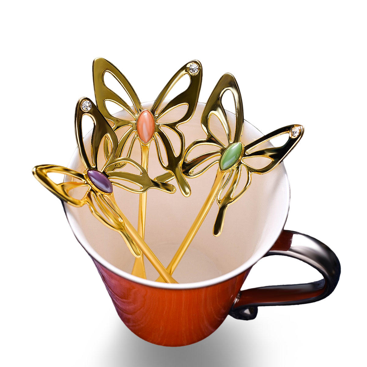 

Tea Spoon Three-dimensional Butterfly Creative Design Elegant Aluminum Alloy Coffee Tea Spoon