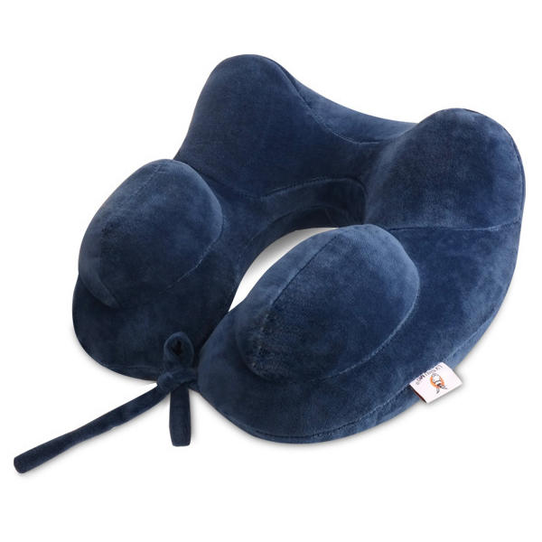 IPRee® Inflatable U Shape Cotton Neck Pillow Headrest Cushion Travel Airplane Sleep Rest 