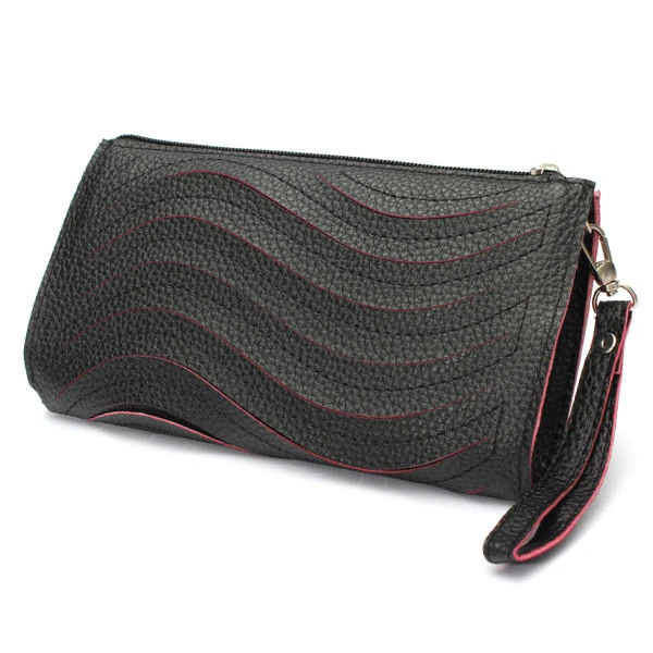 Women's pu handbag wave single shoulder cross body bag wrist clutch wallet