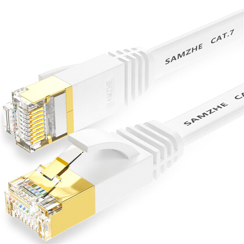 

SAMZHE 1 ~ 10M CAT7 STP 10Gbps White Flat RJ45 Соединительный кабель Ethernet Сетевой кабель LAN