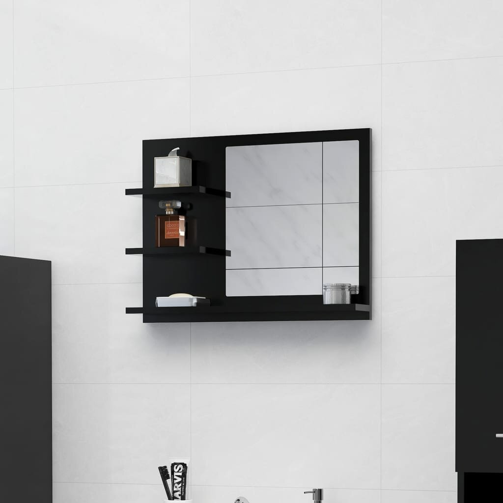 

Bathroom Mirror Black 23.6"x4.1"x17.7" Chipboard
