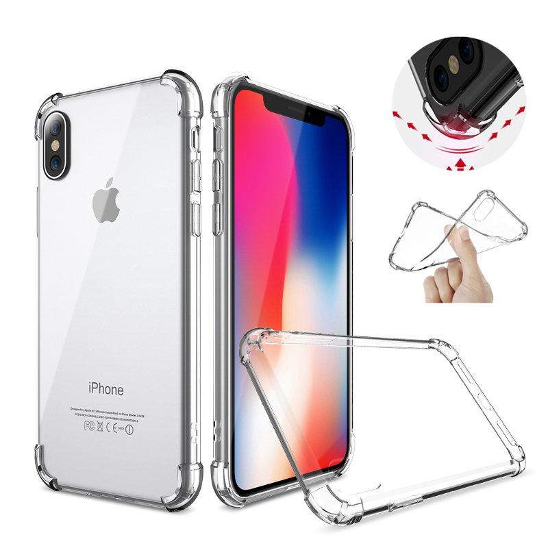 Air Cushion Corners Shockproof Clear Transparent Soft TPU Case For iPhone X