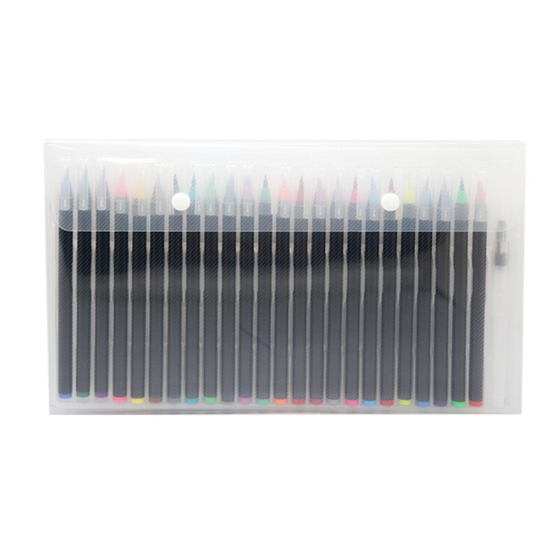 25-delige aquarelborstelset 24 kleuren aquarelpennen + 1 waterpenseelpen met harde koffer voor binne