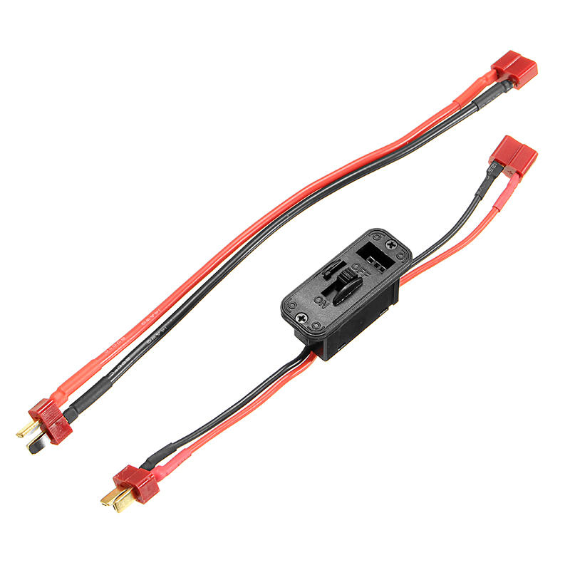 Axial T Plug On Off Switch Connector with Extend Wire Cable For RC Lipo Battery