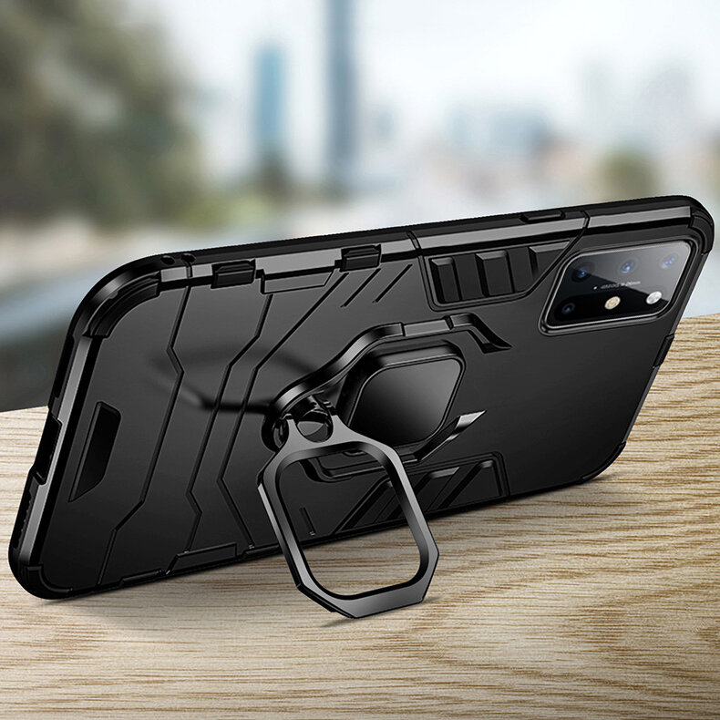 

Bakeey for OnePlus 8T Case Armor Shockproof with 360 Rotation Magnetic Finger Ring Holder Stand PC Protective Case