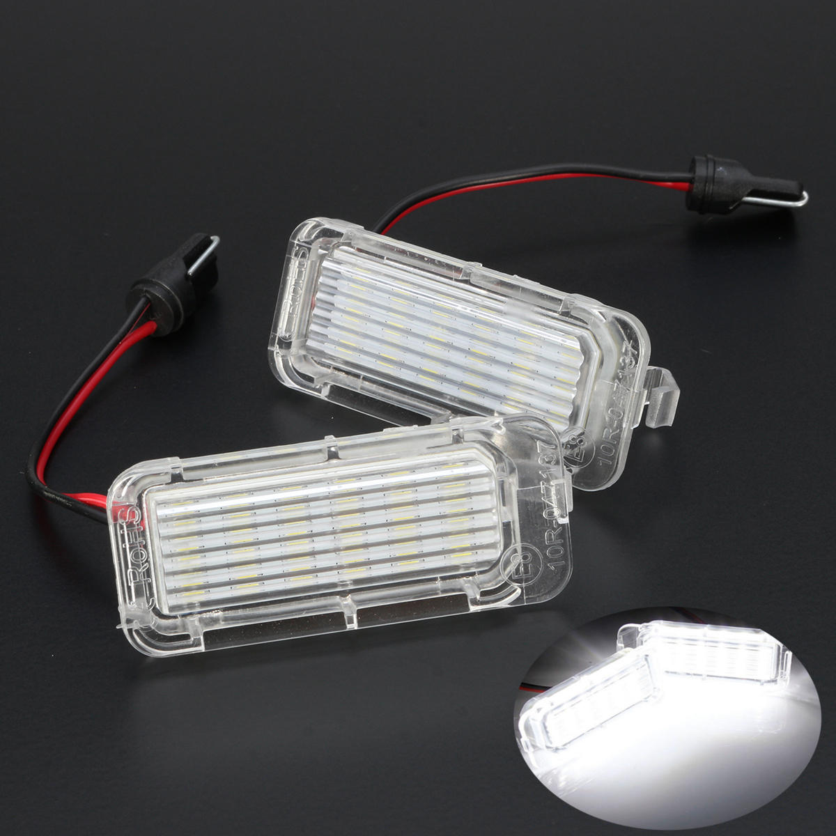 2Pcs LED Car License Plate Lights Bulbs for Ford Fiesta Focus Kuga C-MAX Mondeo