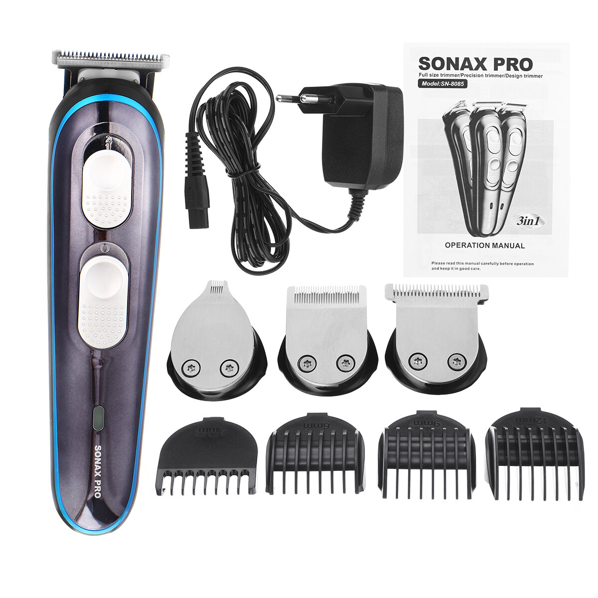 

Rechargeable Electric Hair Clipper Beard Trimmer Shaver Razor Barber Cutting Haircut Machine W/ 4 Limit Combs