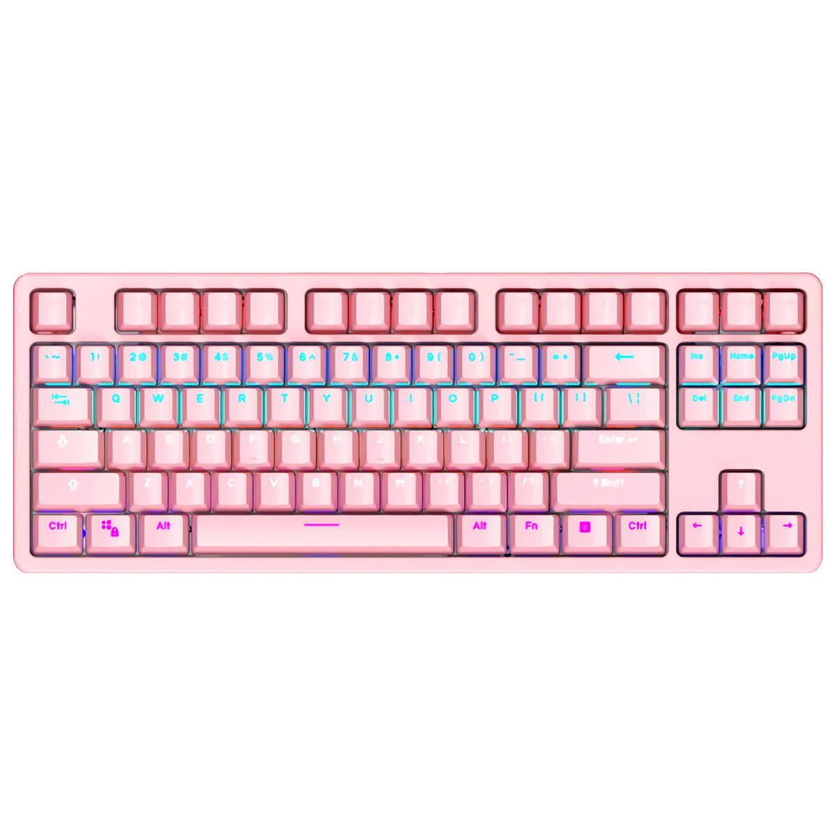 NIUBCP K871 87 Keys Mehcanical Keyboard TKL Wired Blue Switch RGB Removable Upper Cover ABS Keycaps Gaming Keyboard Sink