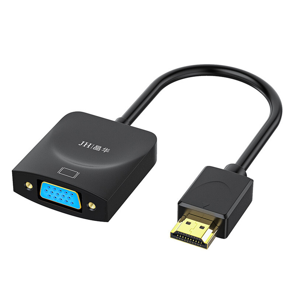 

Jinghua Z142 HDMI-compatible to VGA Converter Adapter 1080P HD Connectors with 3.5mm Audio Micro USB for Notebook Projec