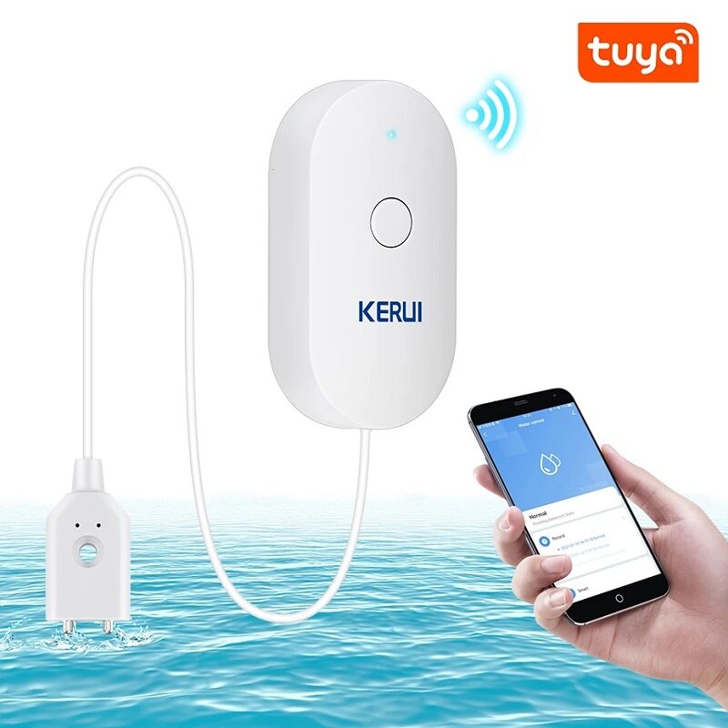 KERUI Tuya WiFi Watersensor Smart Home Keuken Waterlekdetector Telefoon APP Monitoring Beveiligingsa