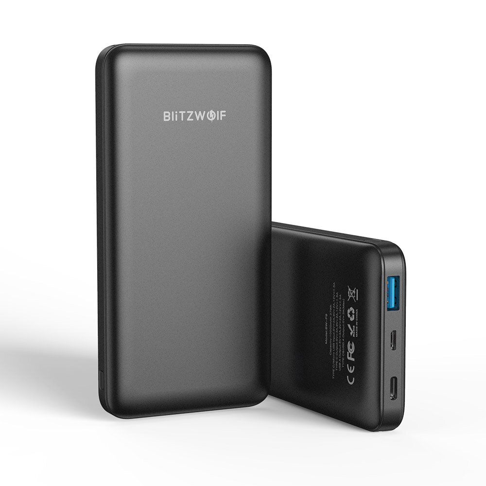 BlitzWolf® BW-P9 10000mAh 18W QC3.0 PD3.0 Type-c + USB Ports Power Bank with Fast Charging Dual Input and Output for iPhone X XS for Switch for Samsung Xiaomi Huawei 