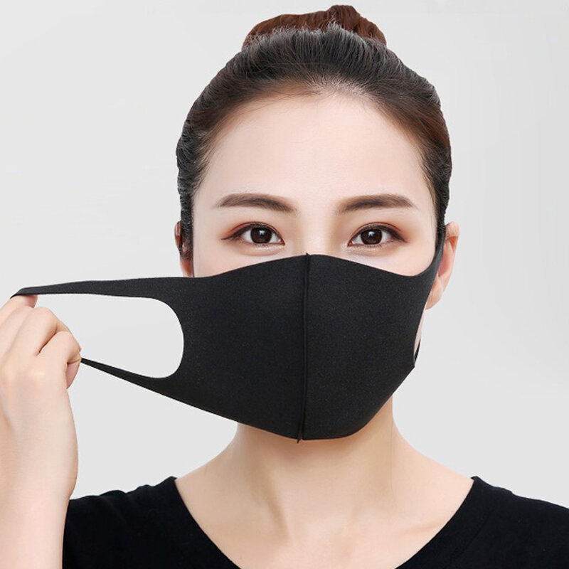 3PCS Waschbare staubdichte Gesichtsmaske Schwammtrübungsschutz Soft Atemschutzgerät mit hoher Elastizität